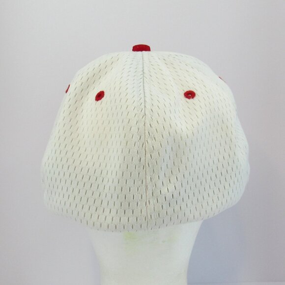 S W & Blue Stars Embroidered Logo Men White & Red Pacific Med-XL 7 3/8-8 Cap Hat - Picture 6 of 8